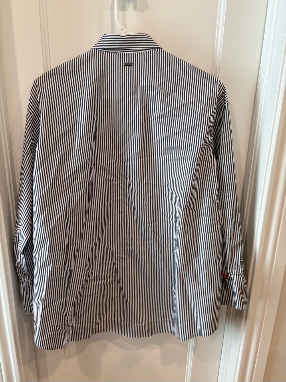 Bogner Navy and White Stripe Button-Up Shirt - Picture 5 of 5